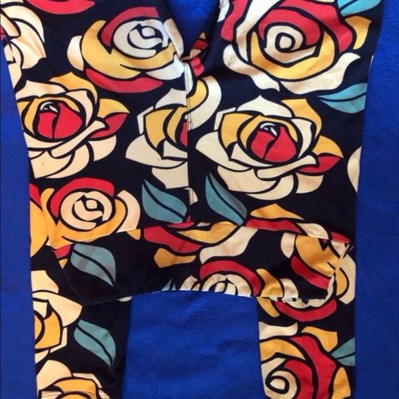 Lularoe Beauty and the Beast Rose leggings - Picture 2 of 3